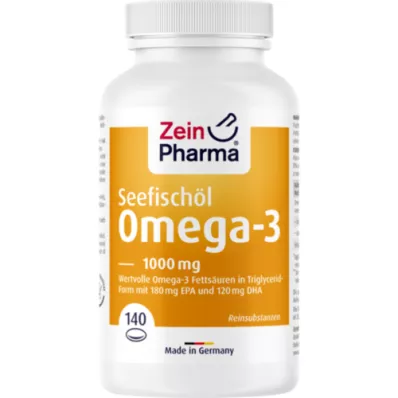 OMEGA-3 1000 mg havfiskeolie softgel kapsler høj dosis, 140 stk