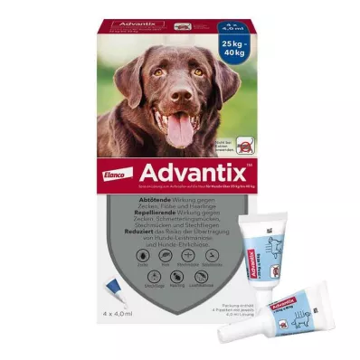 Advantix spot-on opløsning til hunde 25-40 kg, 4 x 4,0 ml