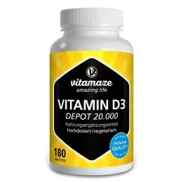 VITAMIN D3 20.000 I.U. Depot højdosis tabletter, 180 stk