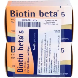 BIOTIN BETA 5 tabletter, 200 stk