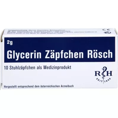 GLYCERIN ZÄPFCHEN Rösch 2 g mod forstoppelse, 10 stk