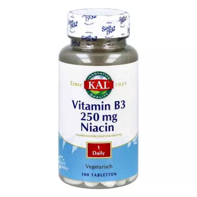 Vitamin B3 Niacin 250 mg tabletter (100 stk.)
