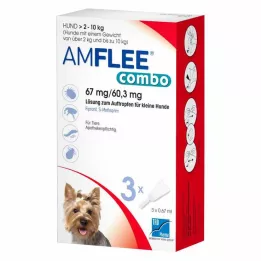 AMFLEE combo 67/60,3mg Lsg.z.Auftr.f.Hunde 2-10kg, 3 stk
