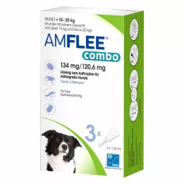 AMFLEE combo 134/120,6mg Lsg.z.Auf.f.Hunde 10-20kg, 3 stk