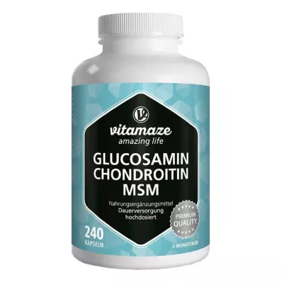GLUCOSAMIN CHONDROITIN MSM C-vitamin kapsler, 240 kapsler