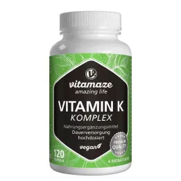 VITAMIN K1+K2-kompleks højdosis veganske kapsler, 120 kapsler