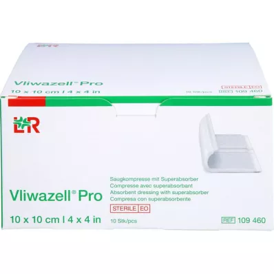 VLIWAZELL Pro superabsorb.compress.sterile 10x10 cm, 10 stk