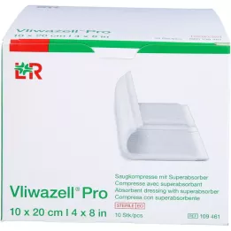 VLIWAZELL Pro superabsorb.compress.sterile 10x20 cm, 10 stk