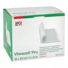 VLIWAZELL Pro superabsorb.compress.sterile 10x20 cm, 10 stk