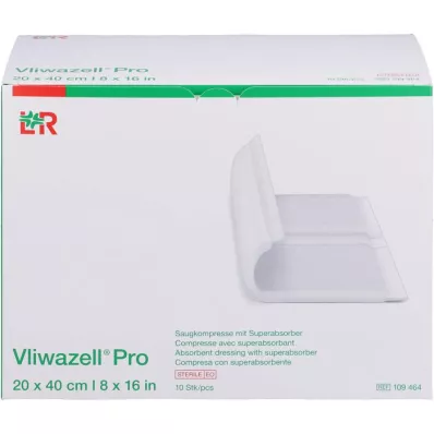 VLIWAZELL Pro superabsorb.compress.sterile 20x40 cm, 10 stk