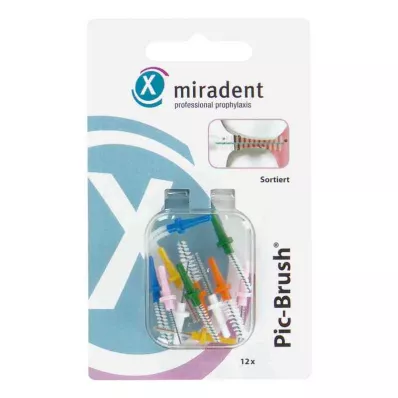MIRADENT Interd.Pic-Brush udskiftningspensel assorteret, 12 stk