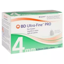 BD ULTRA-FINE PRO Pennåle 4 mm 32 G 0,23 mm, 105 stk