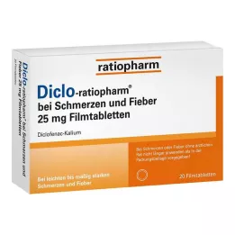 DICLO-RATIOPHARM mod smerter og feber 25 mg FTA, 20 stk