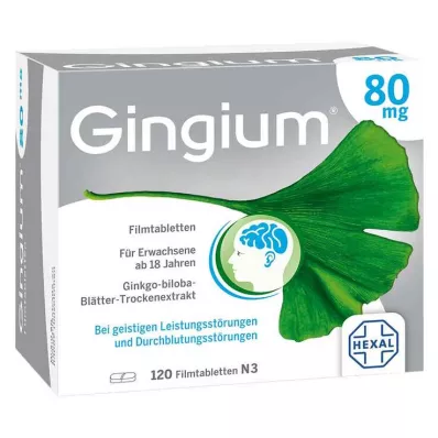 Gingium 80 mg filmovertrukne tabletter, 120 stk