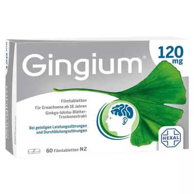 Gingium 120 mg filmovertrukne tabletter, 60 stk Gingium 120 mg filmovertrukne tabletter, 60 stk