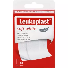 LEUKOPLAST bløde hvide plastre 6x10 cm, 10 stk