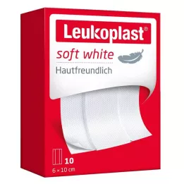LEUKOPLAST bløde hvide plastre 6x10 cm, 10 stk