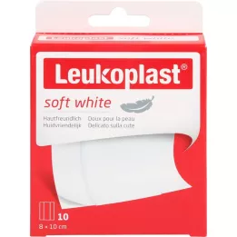 LEUKOPLAST bløde hvide plastre 8x10 cm, 10 stk