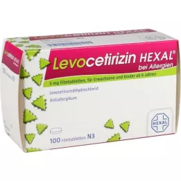 LEVOCETIRIZIN HEXAL til allergi 5 mg filmovertrukne tabletter, 100 stk