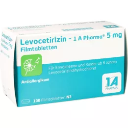 LEVOCETIRIZIN-1A Pharma 5 mg filmovertrukne tabletter, 100 stk