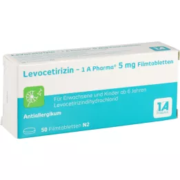 LEVOCETIRIZIN-1A Pharma 5 mg filmovertrukne tabletter, 50 stk