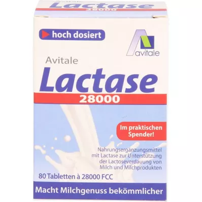 LACTASE 28.000 FCC Tabletter i dispenser, 80 stk