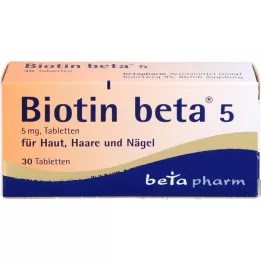 BIOTIN BETA 5 tabletter, 30 stk