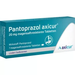 PANTOPRAZOL axicur 20 mg enterotabletter, 7 stk