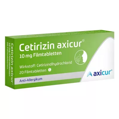 Cetirizin axicur® 10 mg filmovertrukne tabletter, 20 stk Cetirizin axicur® 10 mg filmovertrukne tabletter, 20 stk