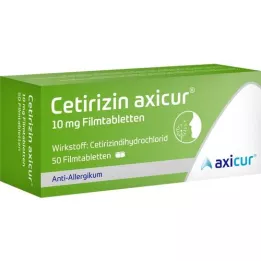 CETIRIZIN axicur 10 mg filmovertrukne tabletter, 50 stk