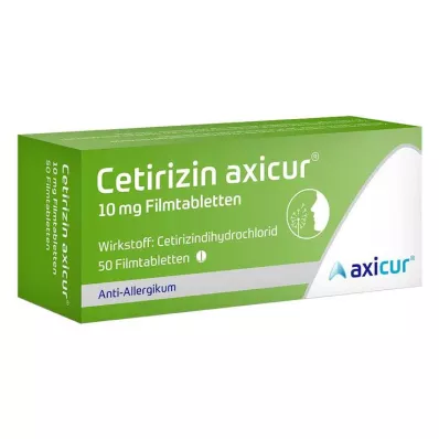 Cetirizin axicur® 10 mg filmovertrukne tabletter, 50 stk