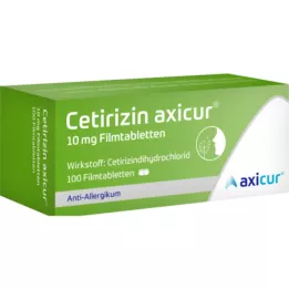 CETIRIZIN axicur 10 mg filmovertrukne tabletter, 100 stk