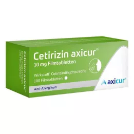CETIRIZIN axicur 10 mg filmovertrukne tabletter, 100 stk