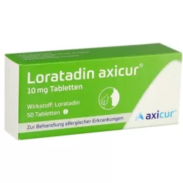 LORATADIN axicur 10 mg tabletter, 50 stk