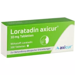 LORATADIN axicur 10 mg tabletter, 100 stk