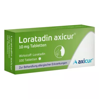 Loratadine axicur 10 mg tabletter, 100 stk