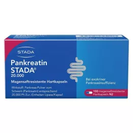 PANKREATIN STADA 20.000 hårde kapsler med mavesaft, 100 stk