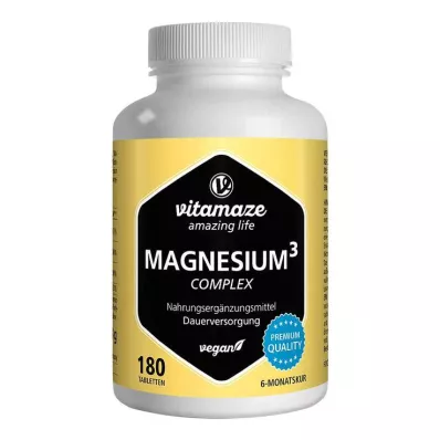 MAGNESIUM 350 mg kompleks citrat/oxid/carbon.vegan, 180 stk