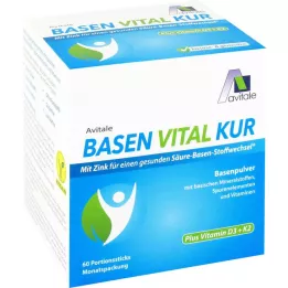 BASEN VITAL KUR plus D3+K2-vitaminpulver, 60 stk