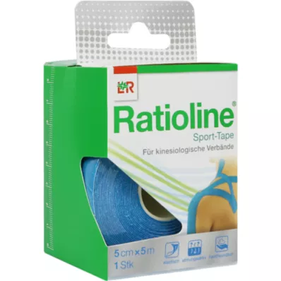 RATIOLINE Sportstape 5 cmx5 m turkis, 1 stk