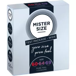 MISTER Prøvepakke i størrelse 60-64-69 kondomer, 3 stk