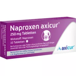 NAPROXEN axicur 250 mg tabletter, 10 stk
