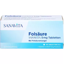 FOLSÄURE SANAVITA 5 mg tabletter, 50 stk
