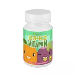 VITAMIN D3+K2 tyggetabletter til børn, veganske, 120 stk
