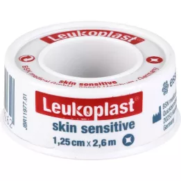 LEUKOPLAST Skin Sensitive 1,25 cmx2,6 m m. beskyttelsesring, 1 stk