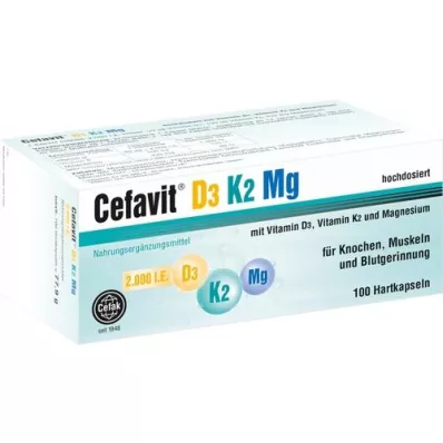 CEFAVIT D3 K2 Mg 2.000 I.U. hårde kapsler, 100 stk