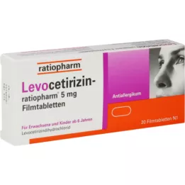 LEVOCETIRIZIN-ratiopharm 5 mg filmovertrukne tabletter, 20 stk