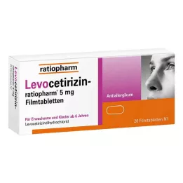 LEVOCETIRIZIN-ratiopharm 5 mg filmovertrukne tabletter, 20 stk
