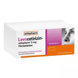LEVOCETIRIZIN-ratiopharm 5 mg filmovertrukne tabletter, 100 stk