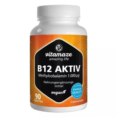 B12 AKTIV 1.000 µg veganske tabletter, 90 stk